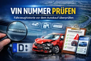 VIN Nummer prüfen und Fahrzeughistorie eines Gebrauchtwagens vor dem Autokauf überprüfen.